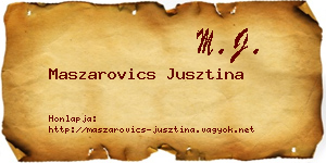 Maszarovics Jusztina névjegykártya